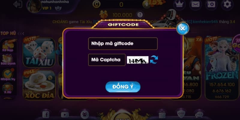 Nạp tiền vào account cá cược để trải nghiệm game và nhận code